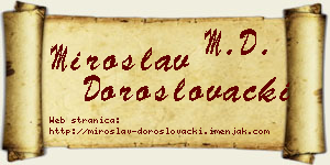 Miroslav Doroslovački vizit kartica